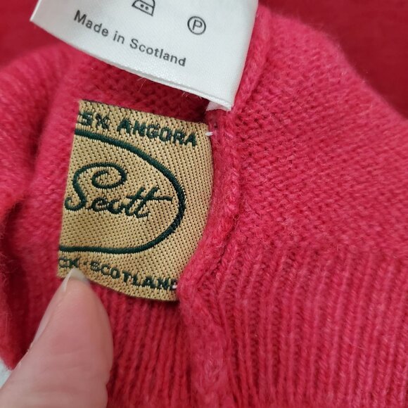 Campbell's of Beauly Men's Vintage Red Wool Angora Sweater Scotland UK‎ 36 / XS - Picture 5 of 7